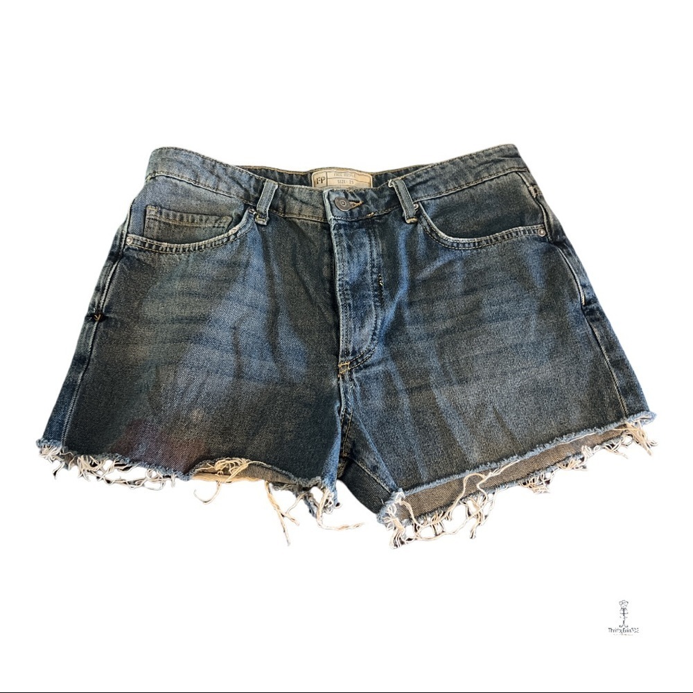 Free People distressed denim shorts
